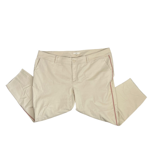 LOFT Pants - LOFT Beige Khaki Marisa Dress Pants Ankle High Rise Career Womens Plus 24